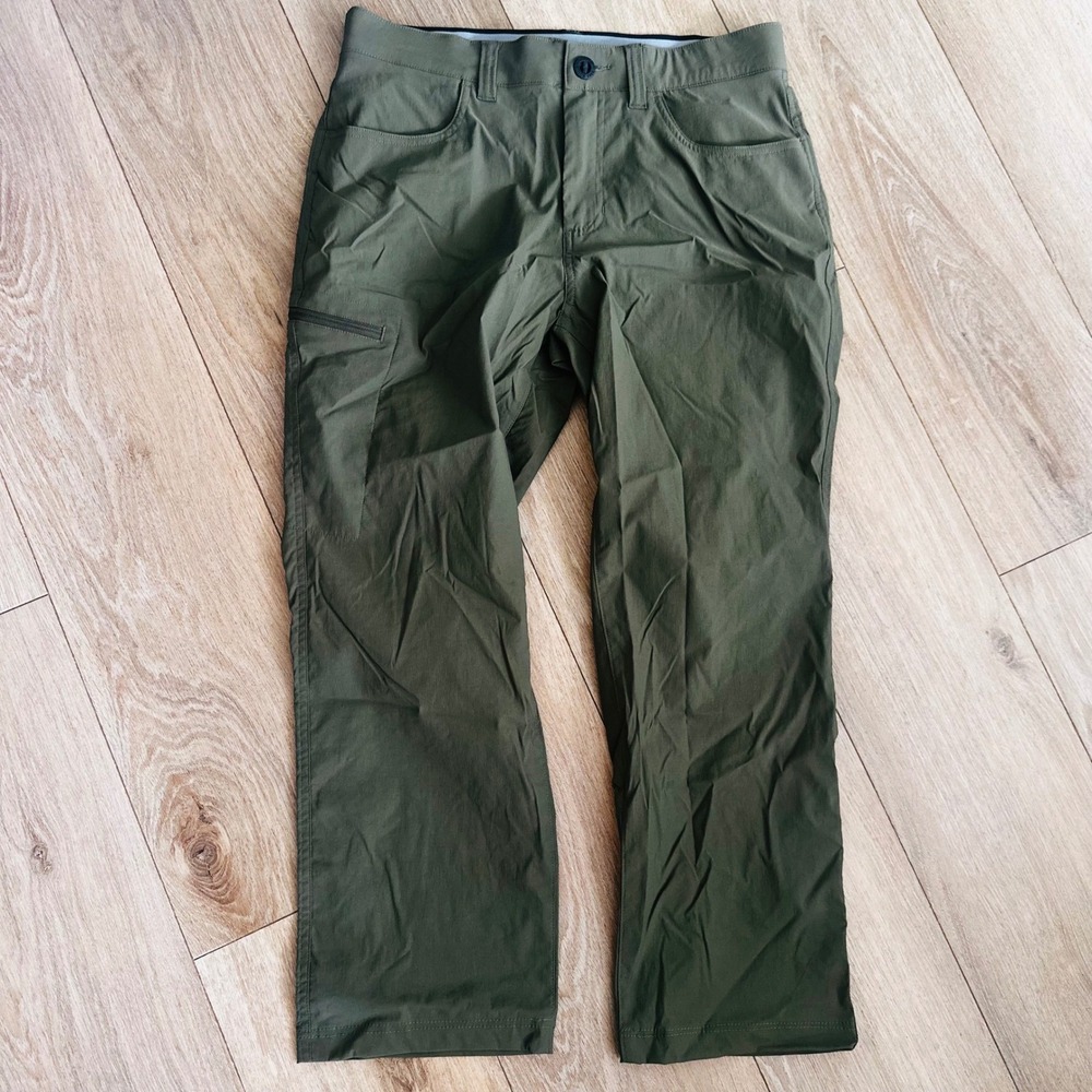 Orvis Mens Tech Pants Olive Green Stretch Water Repellent Hiking Travel 32x29*